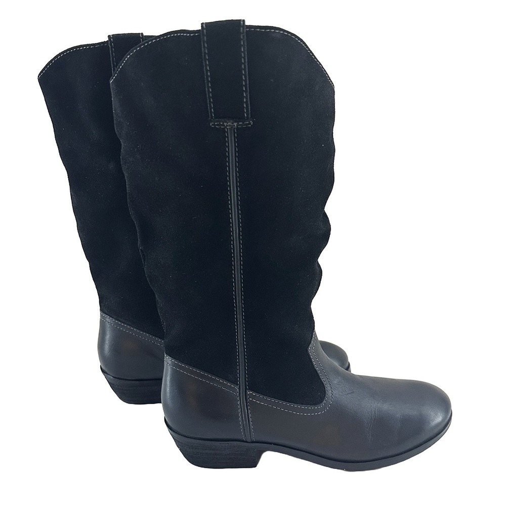 SOFTWALK Tall Suede Leather Boots • 5.5 • black • Western boho comfort‎